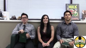 Three happy young adults